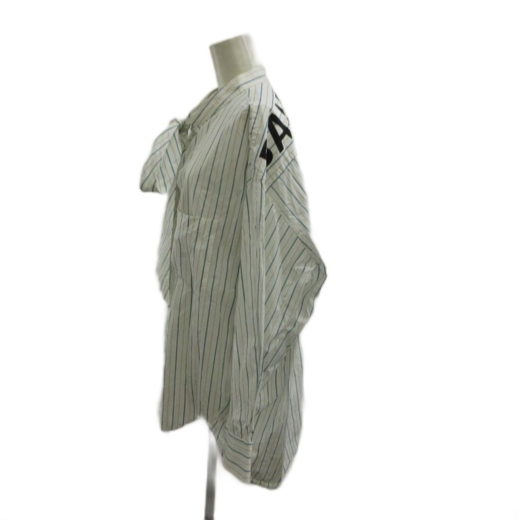 Balenciaga New Swing Shirt Long Sleeve Bowtie Striped Logo Print Oversize S 34 — view 2