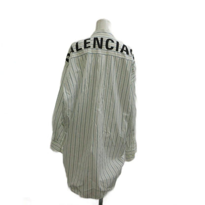 Balenciaga New Swing Shirt Long Sleeve Bowtie Striped Logo Print Oversize S 34 — view 3