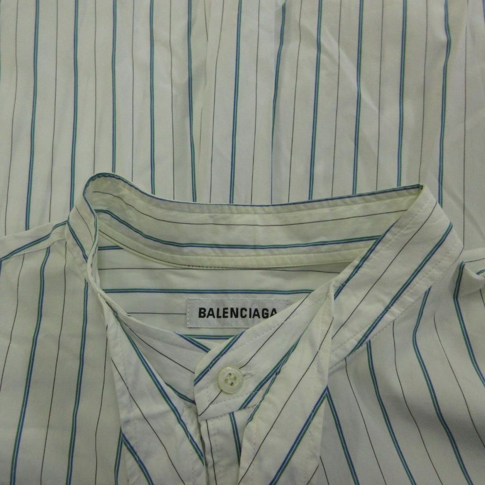 Balenciaga New Swing Shirt Long Sleeve Bowtie Striped Logo Print Oversize S 34 — view 7