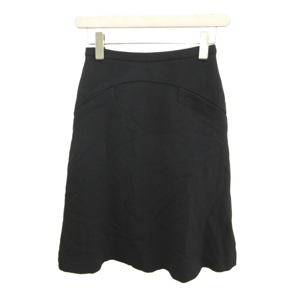 Miu Miu Miu Skirt Flare Black Knee-length KK 36