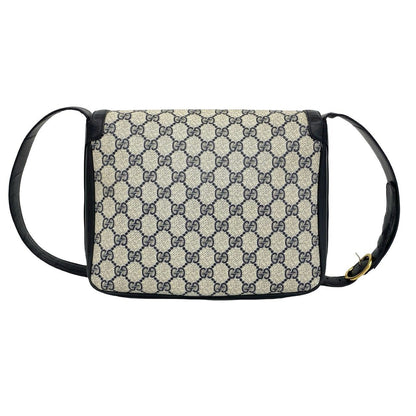 Gucci Vintage GG Logo Pattern Leather Shoulder Bag Pochette Navy — view 3