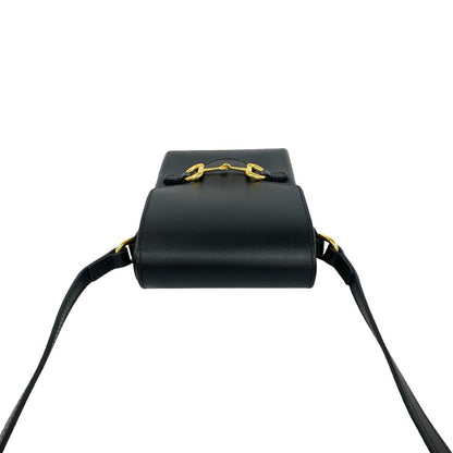 Gucci Horsebit Leather Mini Shoulder Bag Pochette Cross Black — view 4
