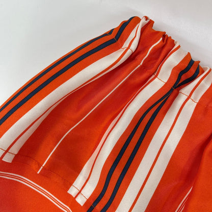 Louis Vuitton Orange Multi Border Silk Waist Togo Mini Skirt 34 — view 6
