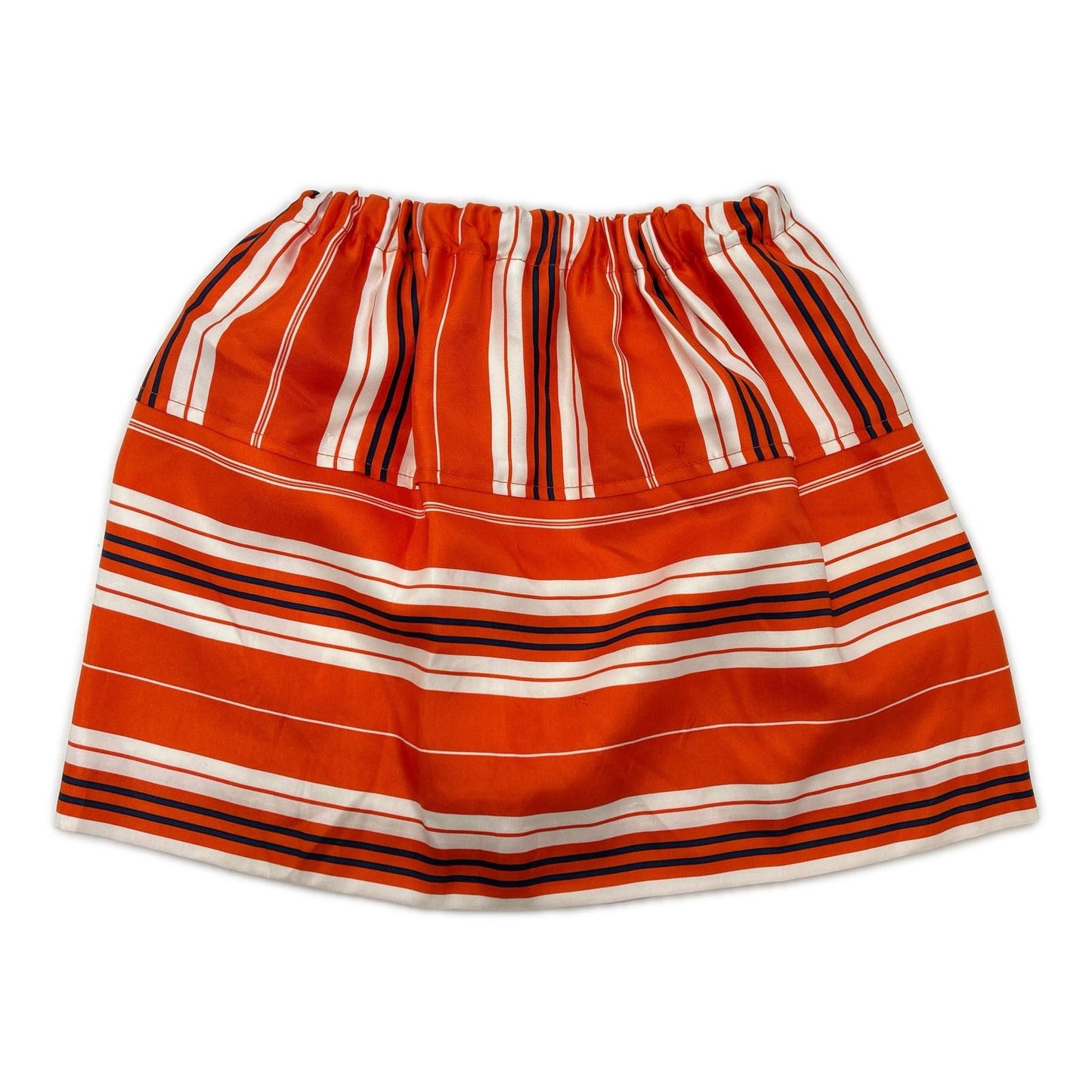 Louis Vuitton Orange Multi Border Silk Waist Togo Mini Skirt 34 — view 2