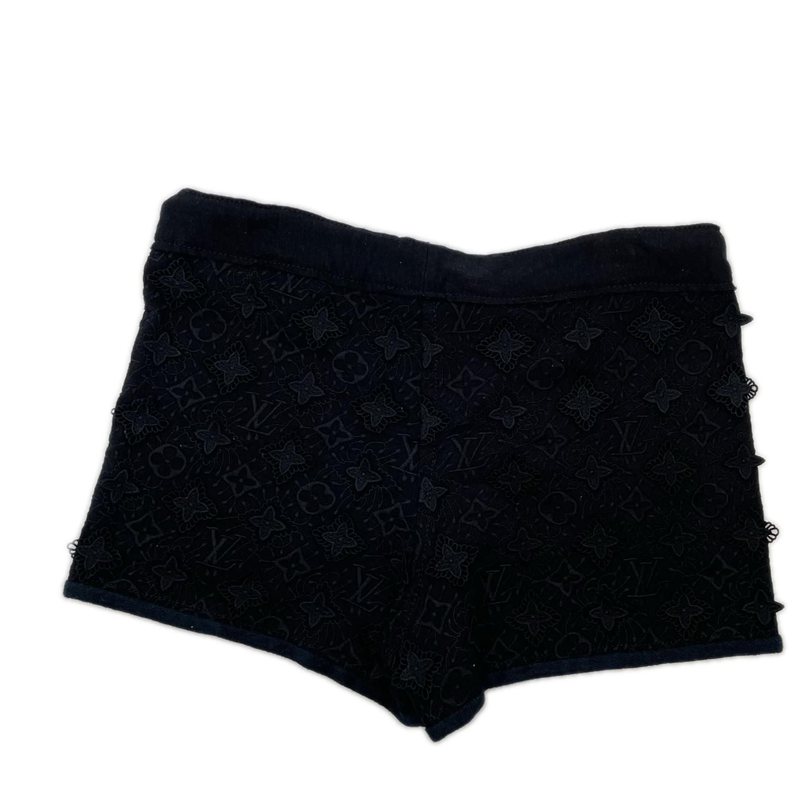 Louis Vuitton Monogram Navy Knit Shorts XS — view 2
