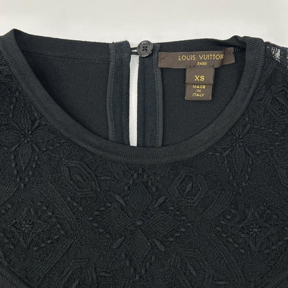 Louis Vuitton Black Monogram Lace Sleeveless Dress XS — view 8