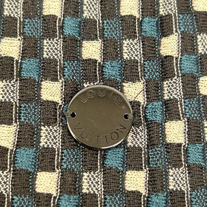 Louis Vuitton Blue Black Gray Damier Silk Knit Dress — view 7