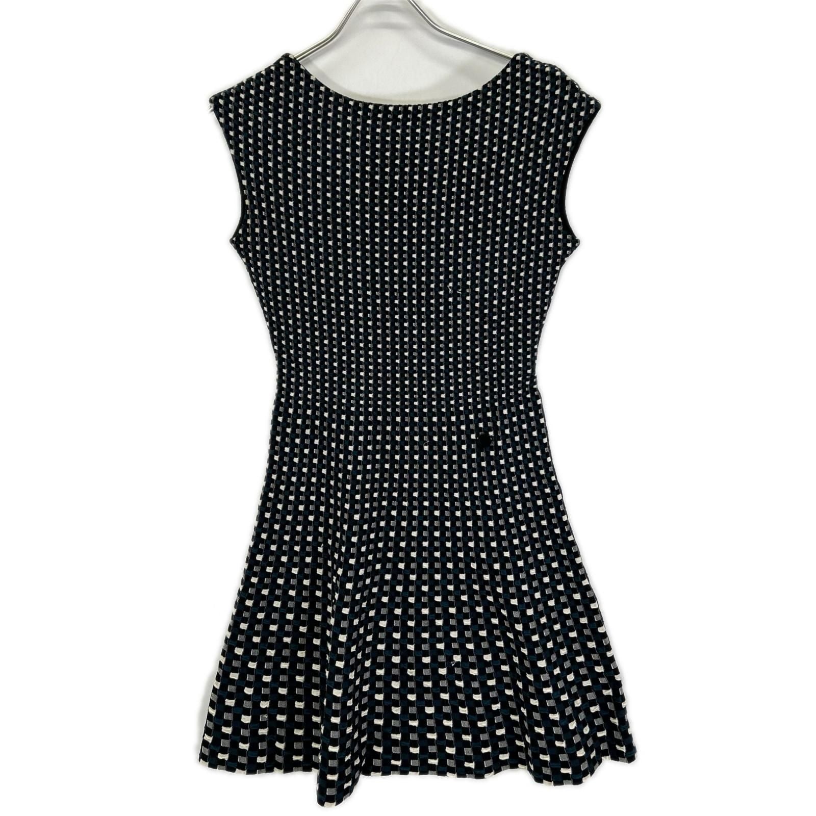 Louis Vuitton Blue Black Gray Damier Silk Knit Dress — view 2