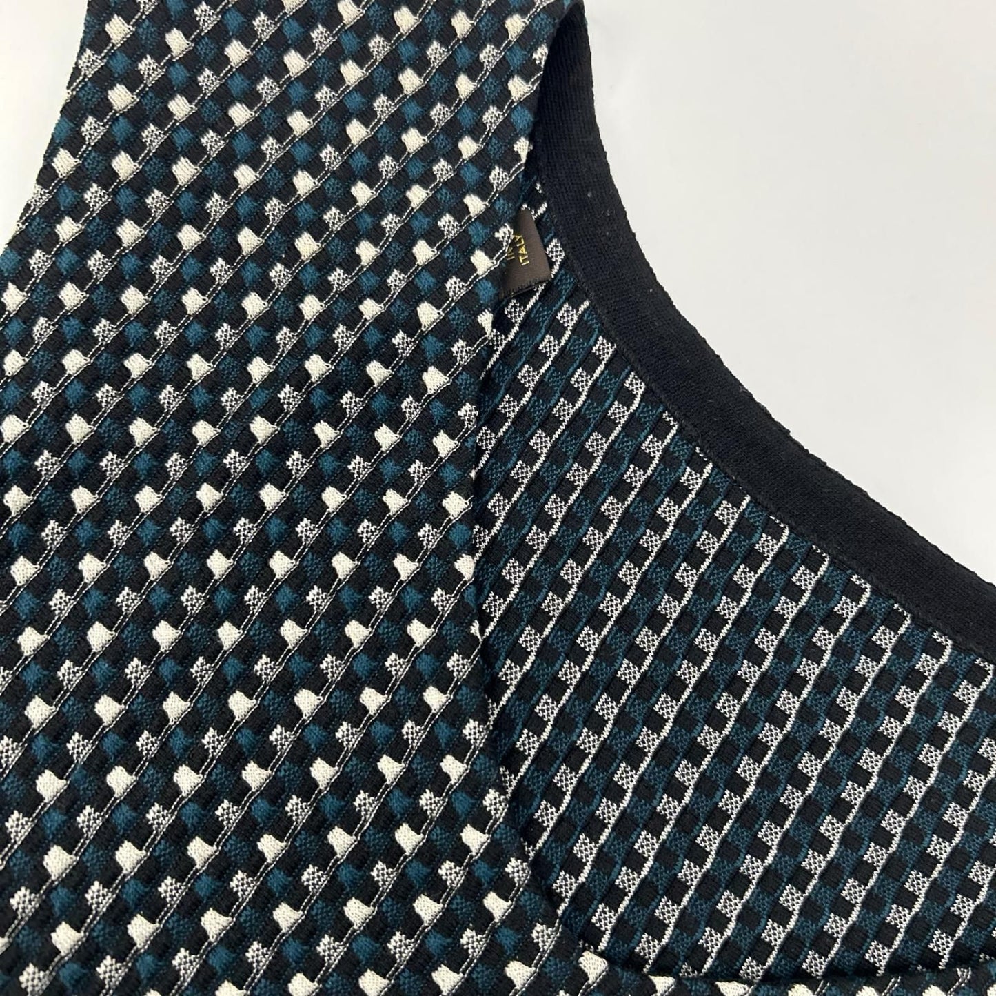 Louis Vuitton Blue Black Gray Damier Silk Knit Dress — view 6