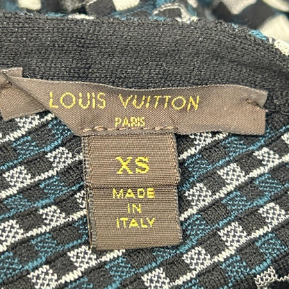 Louis Vuitton Blue Black Gray Damier Silk Knit Dress — view 3