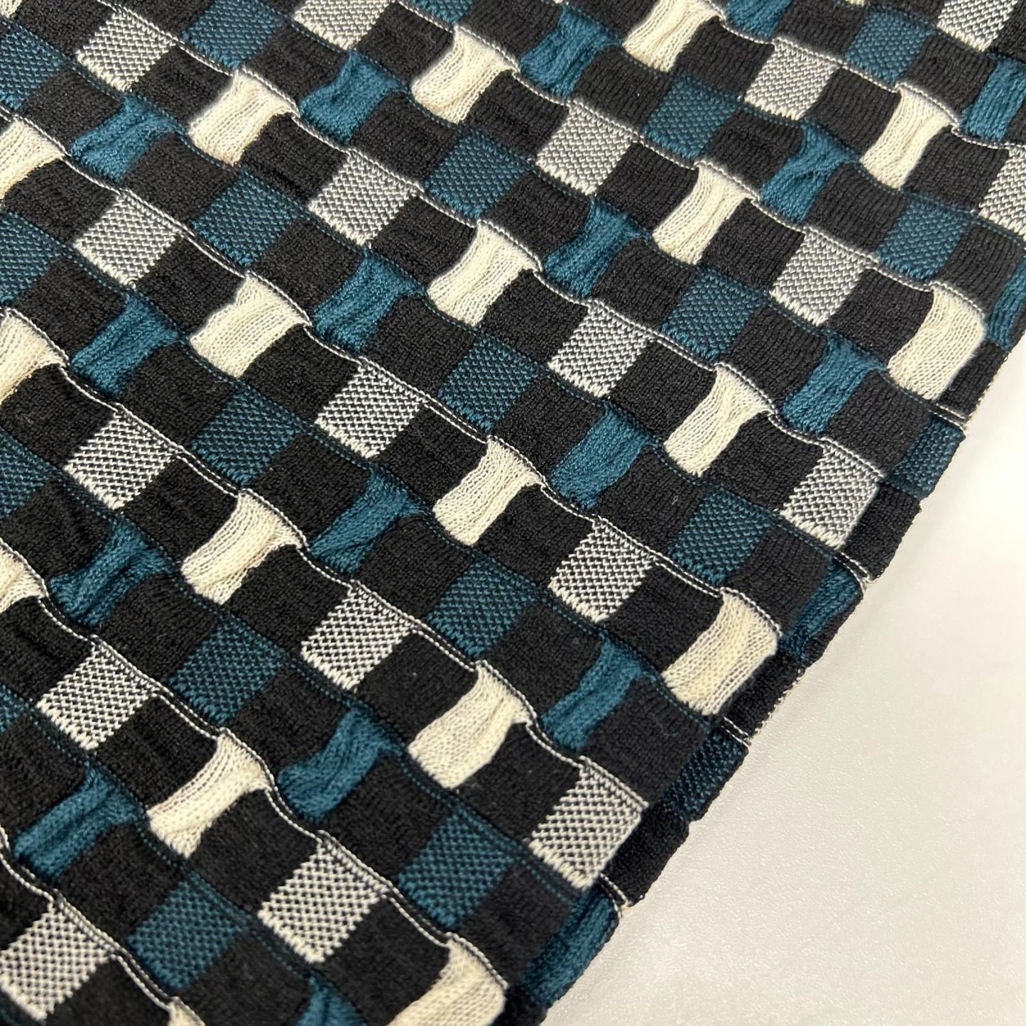 Louis Vuitton Blue Black Gray Damier Silk Knit Dress — view 8