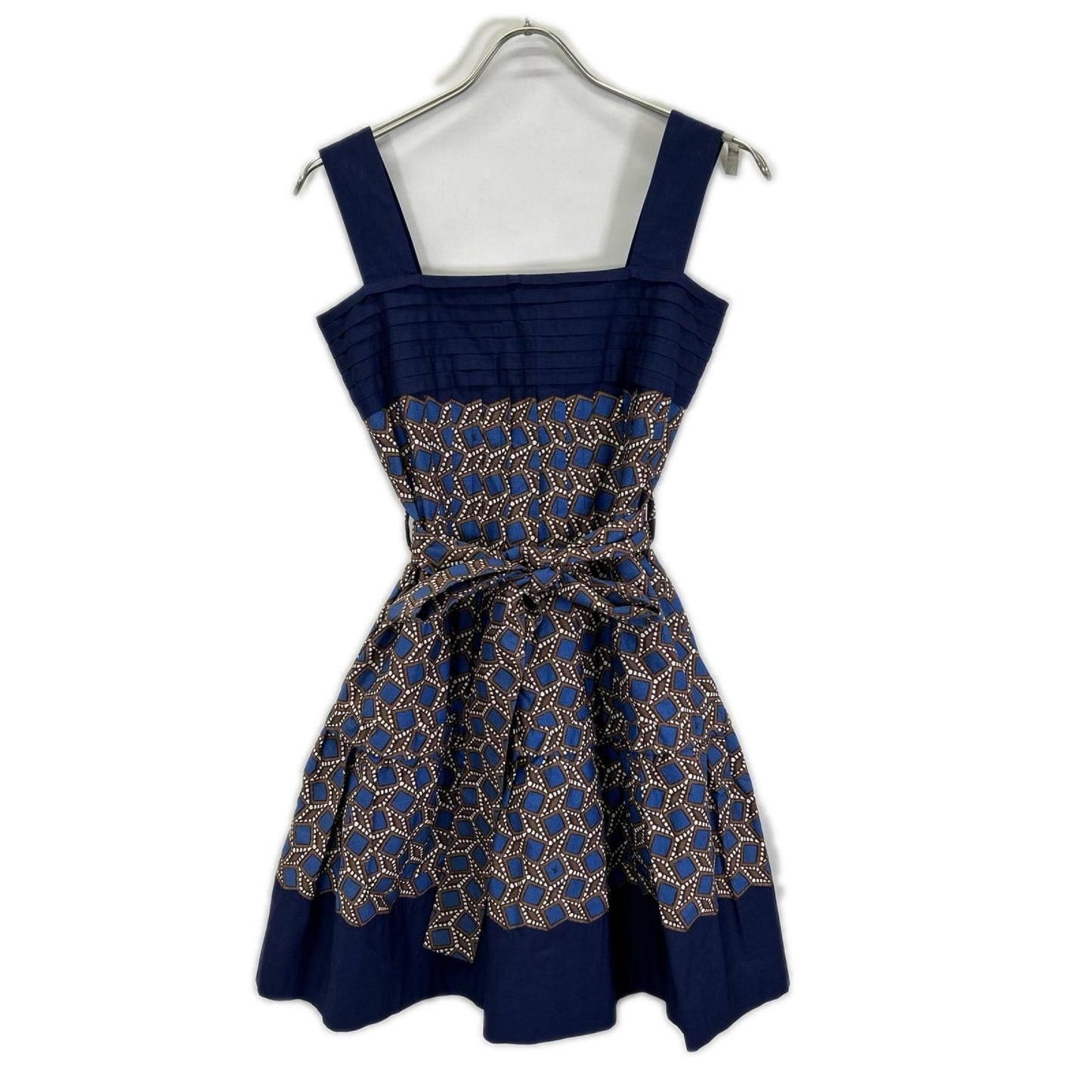 Louis Vuitton Geometric Print Waist Belt Cami Dress XS