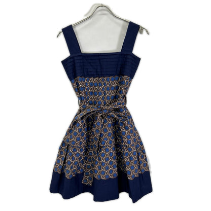Louis Vuitton Geometric Print Waist Belt Cami Dress XS