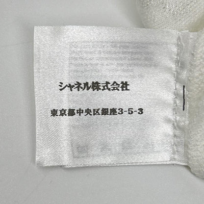 Chanel White Camellia Corsage Sleeveless Knit Sweater 34 — view 5
