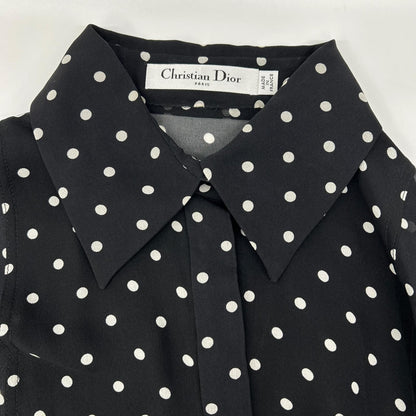Dior Bee Embroidery Silk Dot Jumpsuit 34 — view 5