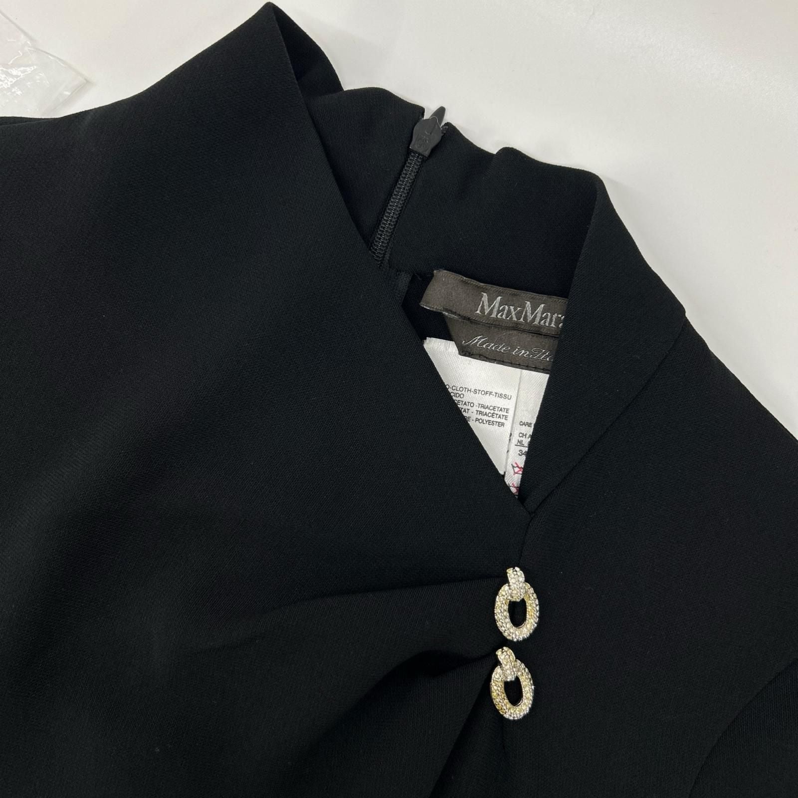 Max Mara Black Back Zip Dress 34 — view 4