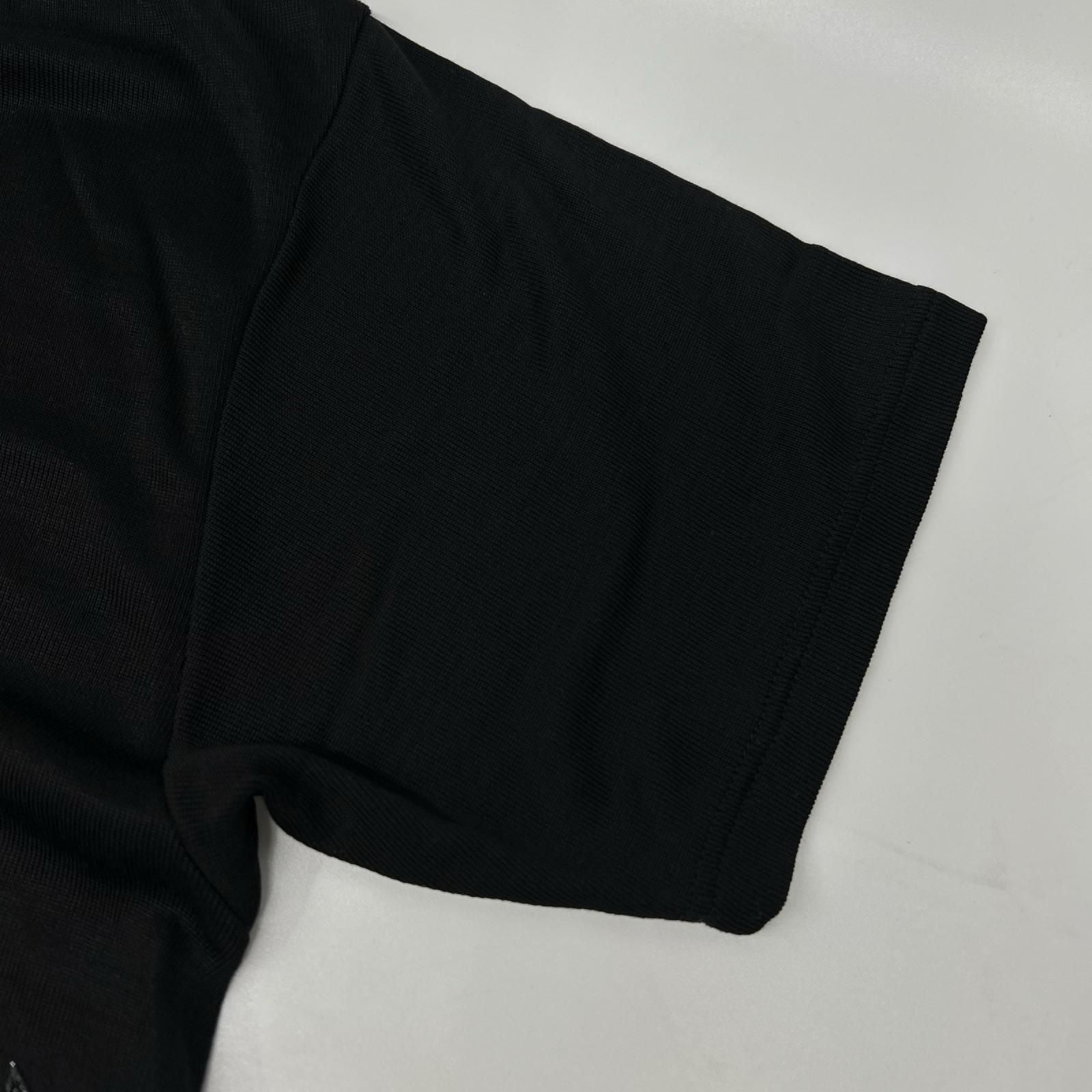 Saint Laurent Paris Black Silk Star Top — view 8