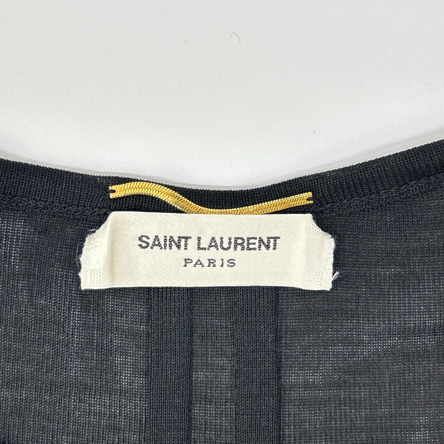 Saint Laurent Paris Black Silk Star Top — view 3