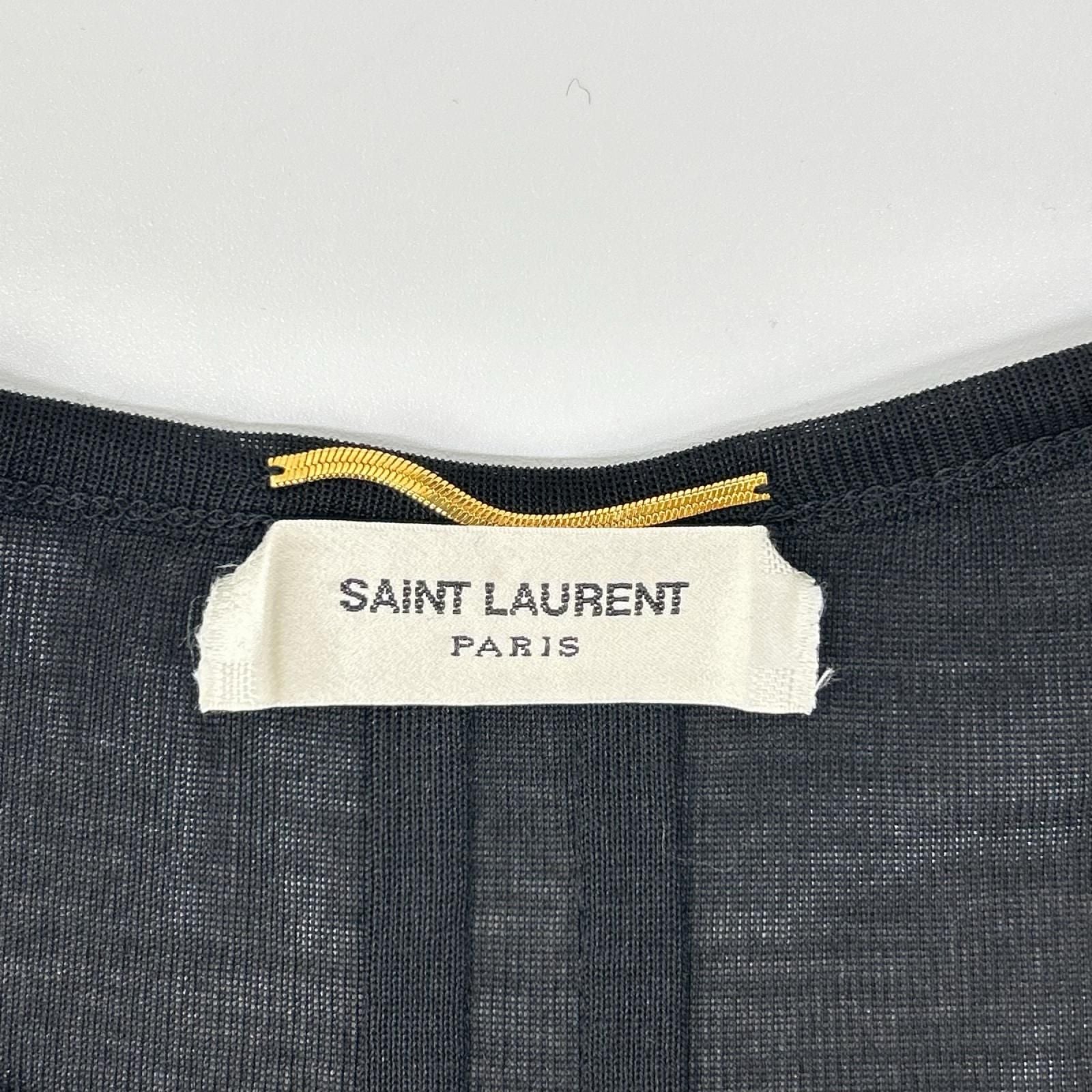 Saint Laurent Paris Black Silk Star Top — view 3