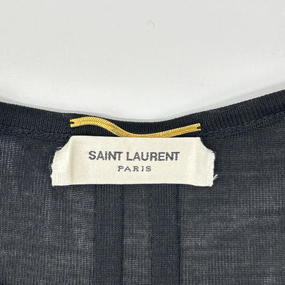 Saint Laurent Paris Black Silk Star Top — view 3