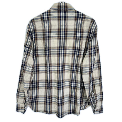 Saint Laurent Paris Brown Beige Cassandra Lavalliere Shirt — view 2