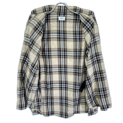 Saint Laurent Paris Brown Beige Cassandra Lavalliere Shirt — view 3
