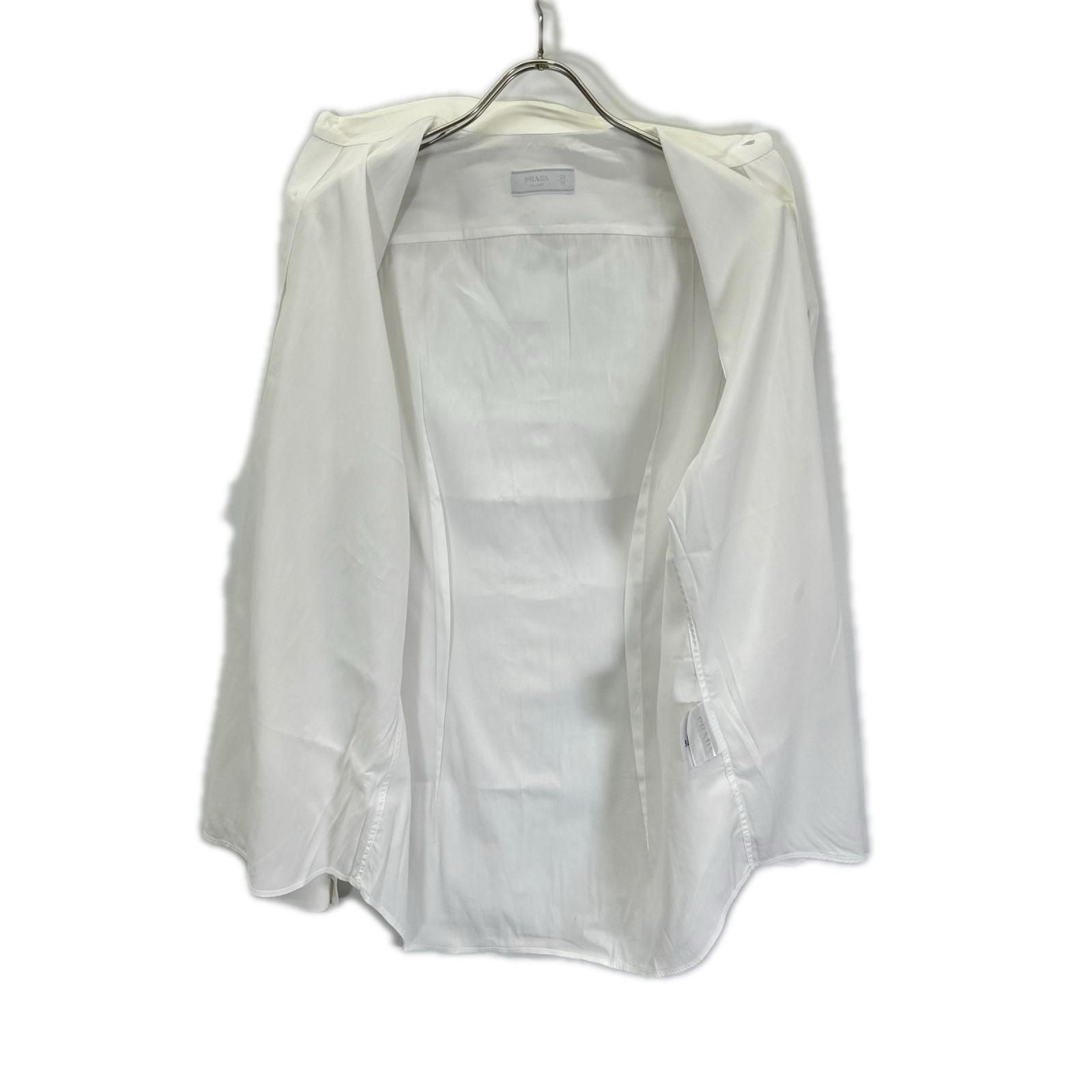Prada White Stretch Poplin Shirt 38/15 — view 3