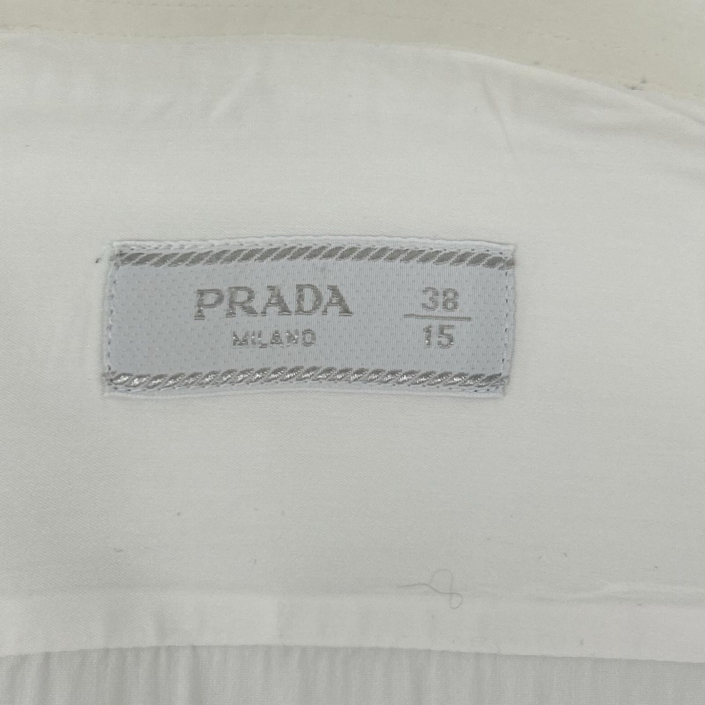 Prada White Stretch Poplin Shirt 38/15 — view 4
