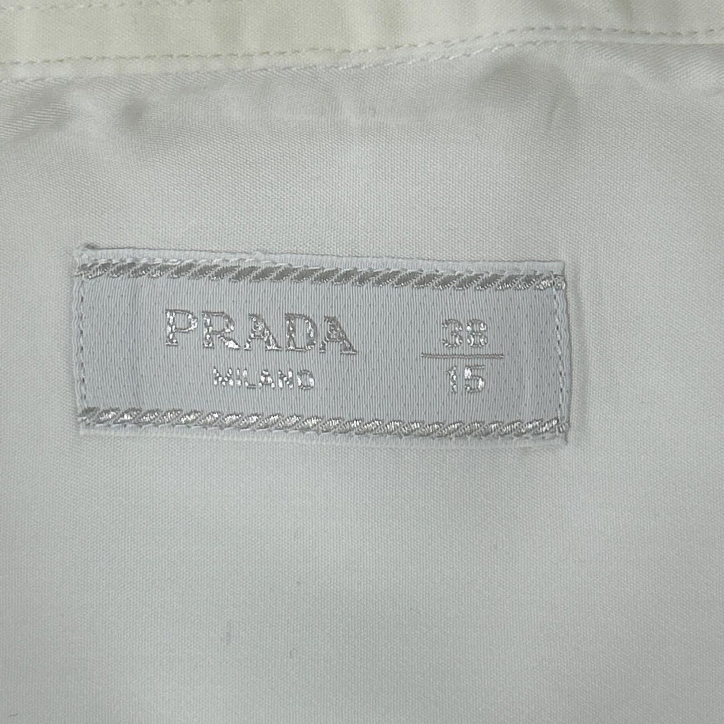 Prada White Cotton Long Sleeve Shirt 38/15 — view 4