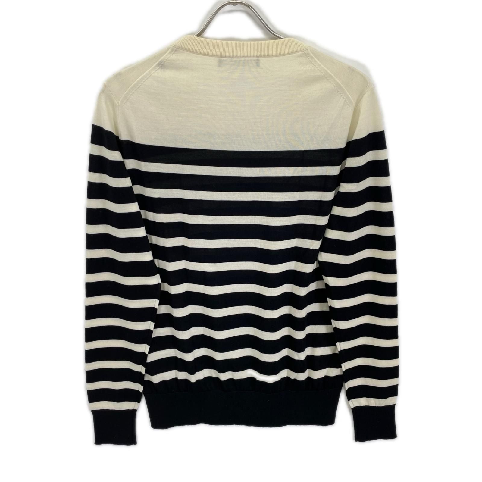 Dolce & Gabbana Black White Border Cashmere Knit Sweater 44 — view 2