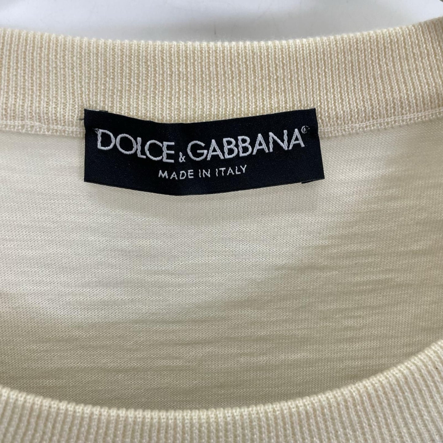 Dolce & Gabbana Black White Border Cashmere Knit Sweater 44 — view 3