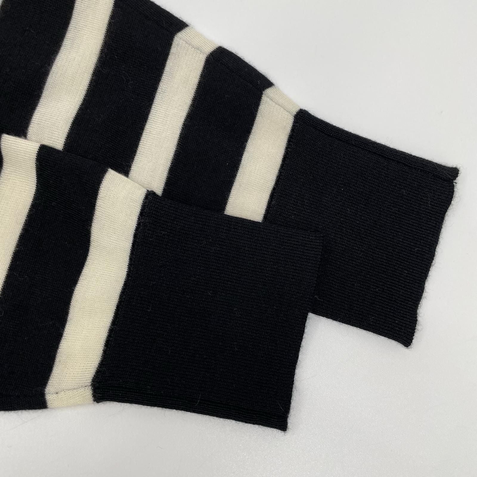 Dolce & Gabbana Black White Border Cashmere Knit Sweater 44 — view 8