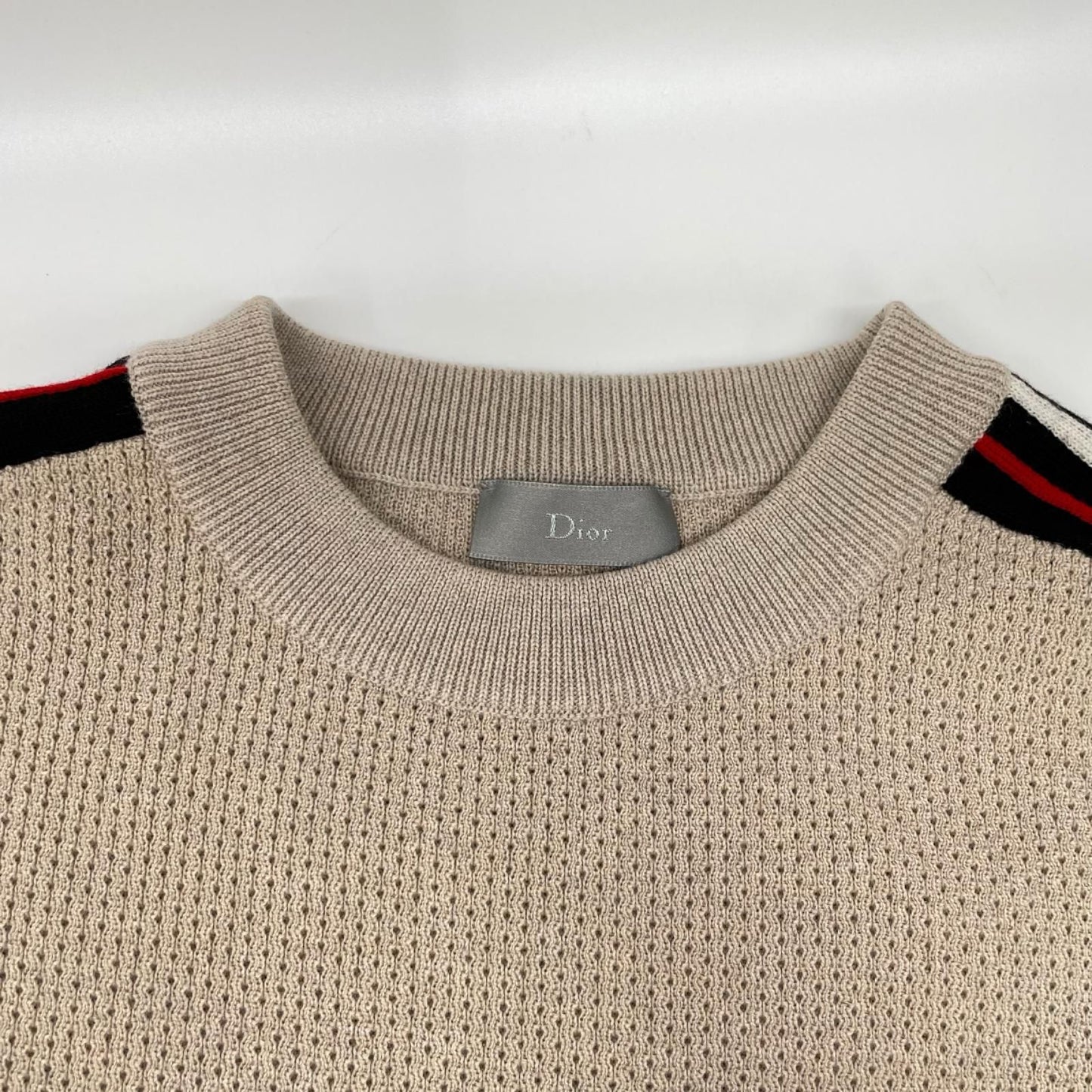 Dior Homme Kris Van Assche Era Beige Trimmed Knit Sweater XS — view 5