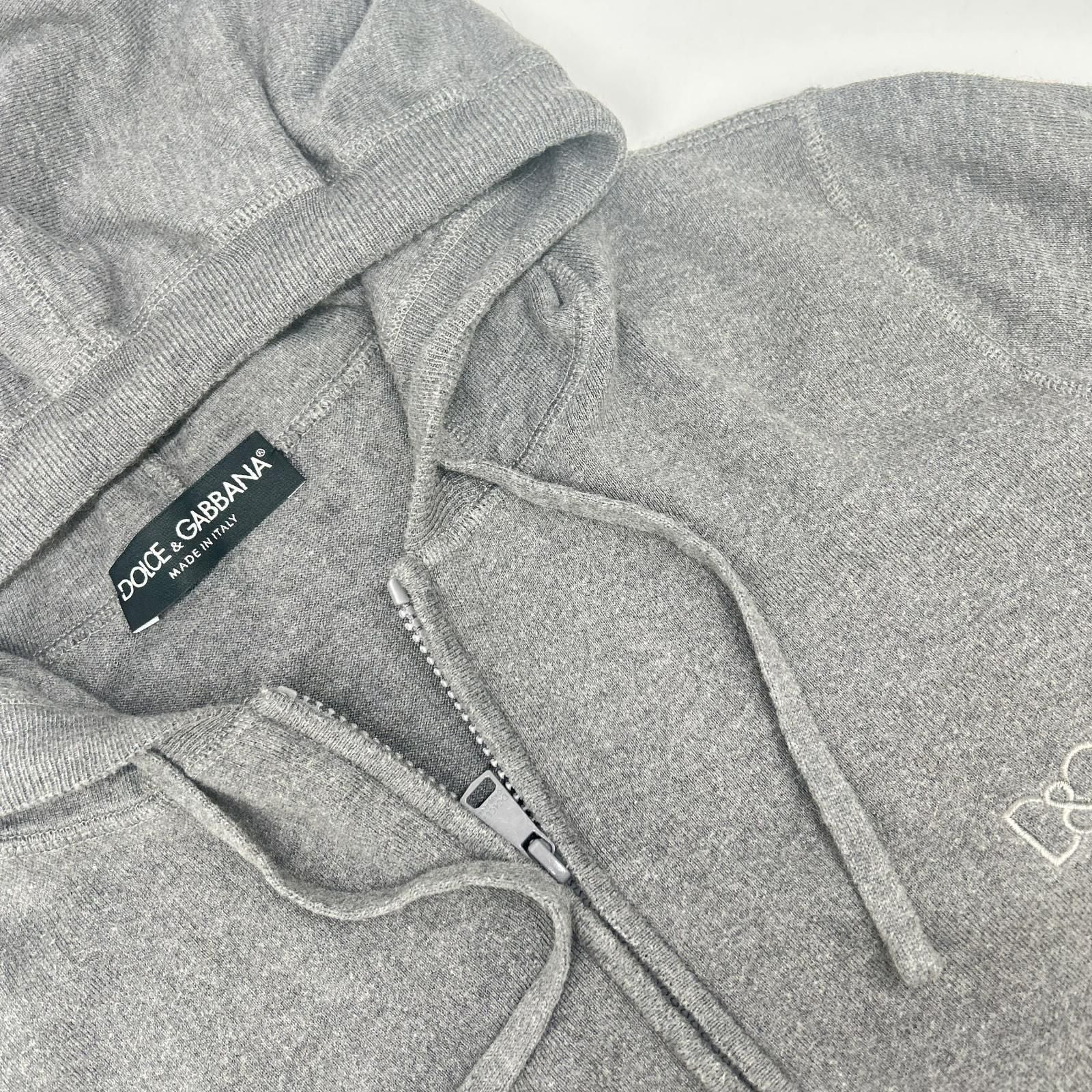 Dolce & Gabbana Gray Cotton Cashmere Zip Up Jacket 46 — view 7