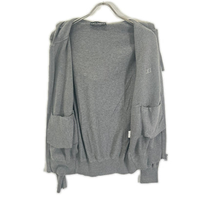 Dolce & Gabbana Gray Cotton Cashmere Zip Up Jacket 46 — view 3