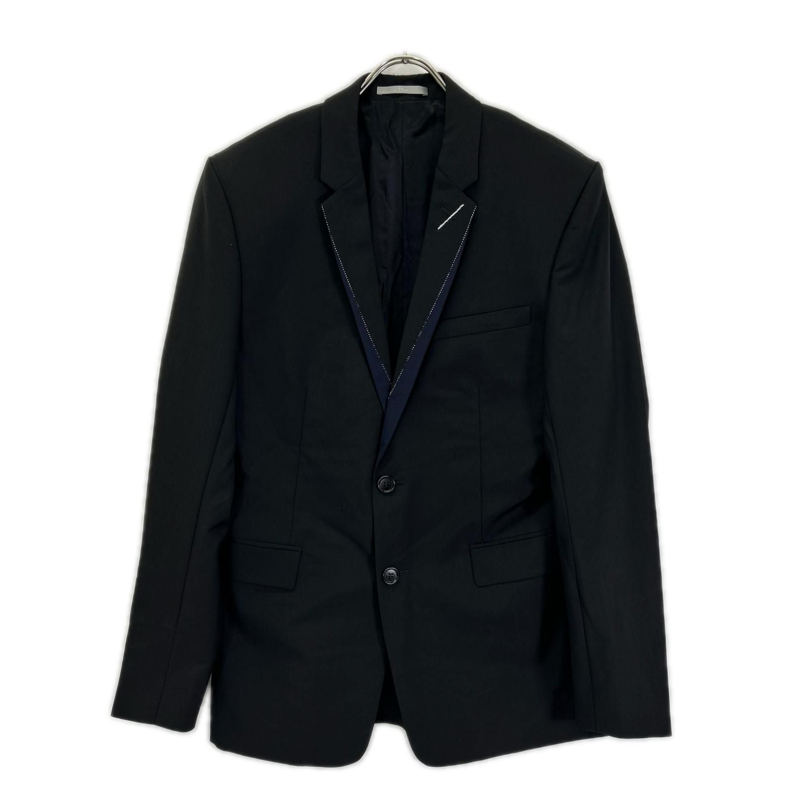 Dior Homme Chris Van Assche Era Black Navy Narrow Lapel Single Jacket 46
