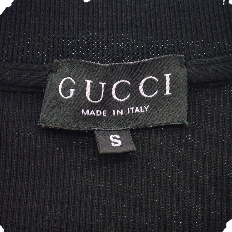 Gucci GG Skipper Polo Shirt Cotton Black Vintage S — view 5