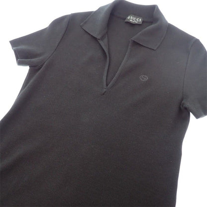 Gucci GG Skipper Polo Shirt Cotton Black Vintage S — view 3
