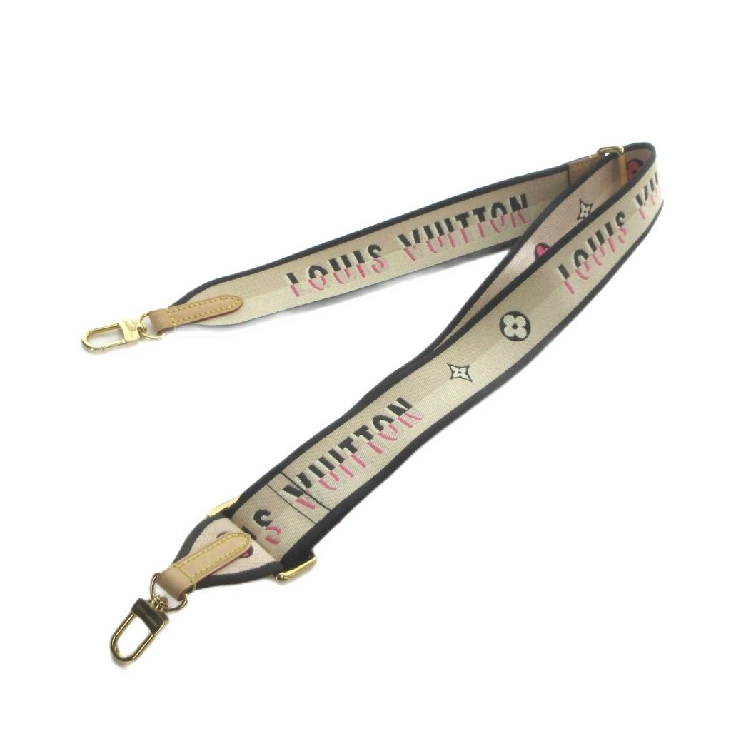 Louis Vuitton Shoulder Strap Signature Monogram Flower Jacquard Leather Logo — view 2