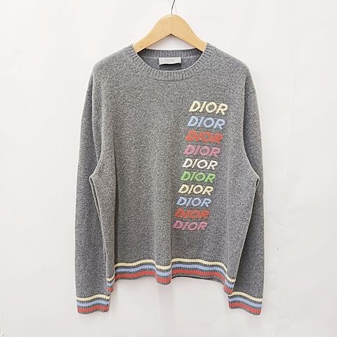 Dior Homme Knit Sweater Long Sleeve Cashmere Wool Gray X3l