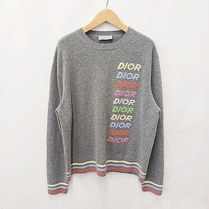 Dior Homme Knit Sweater Long Sleeve Cashmere Wool Gray X3l