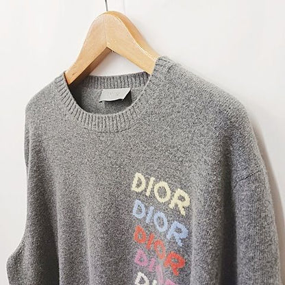 Dior Homme Knit Sweater Long Sleeve Cashmere Wool Gray X3l — view 7