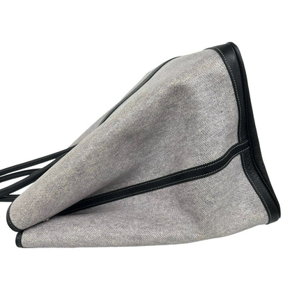 Hermes Garden Party GM Toile H Buffalo Leather Tote Bag Gray Black — view 5