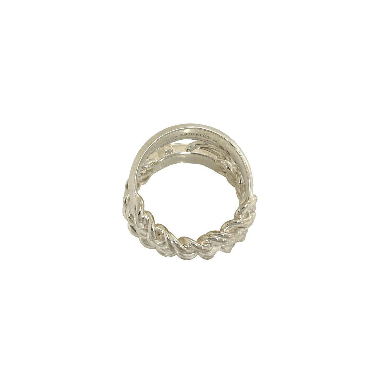 Hermes Boucles Sellier Inflexible Ring 925 Sterling Silver — view 6