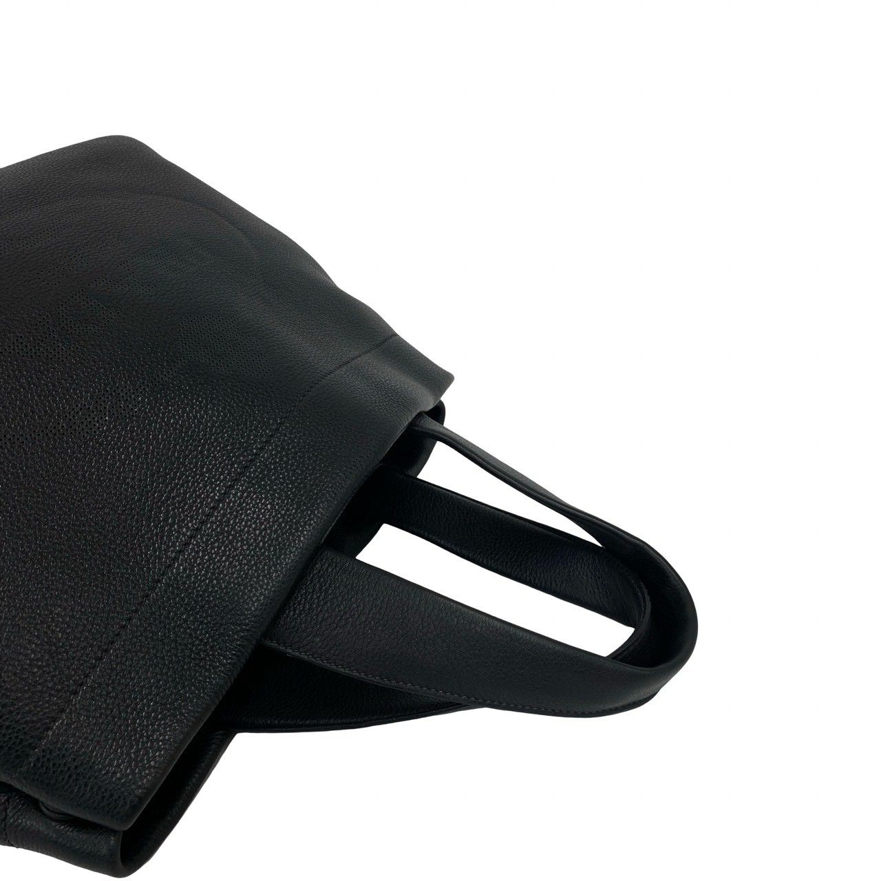 Prada Perforated Leather Handbag Mini Tote Black — view 4