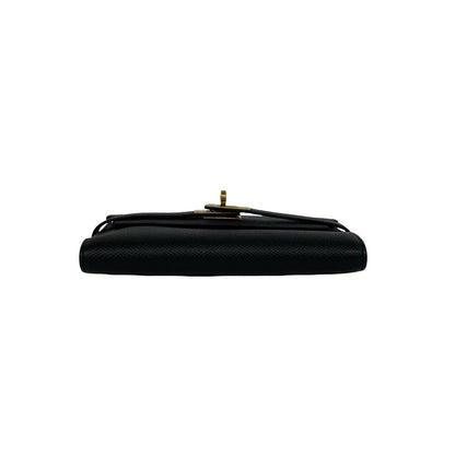 Hermes Kelly Wallet Medium Veau Epsom Trifold Black — view 6