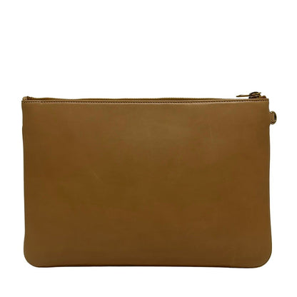 Saint Laurent Paris Clutch Pouch Rive Gauche Beige Leather — view 3