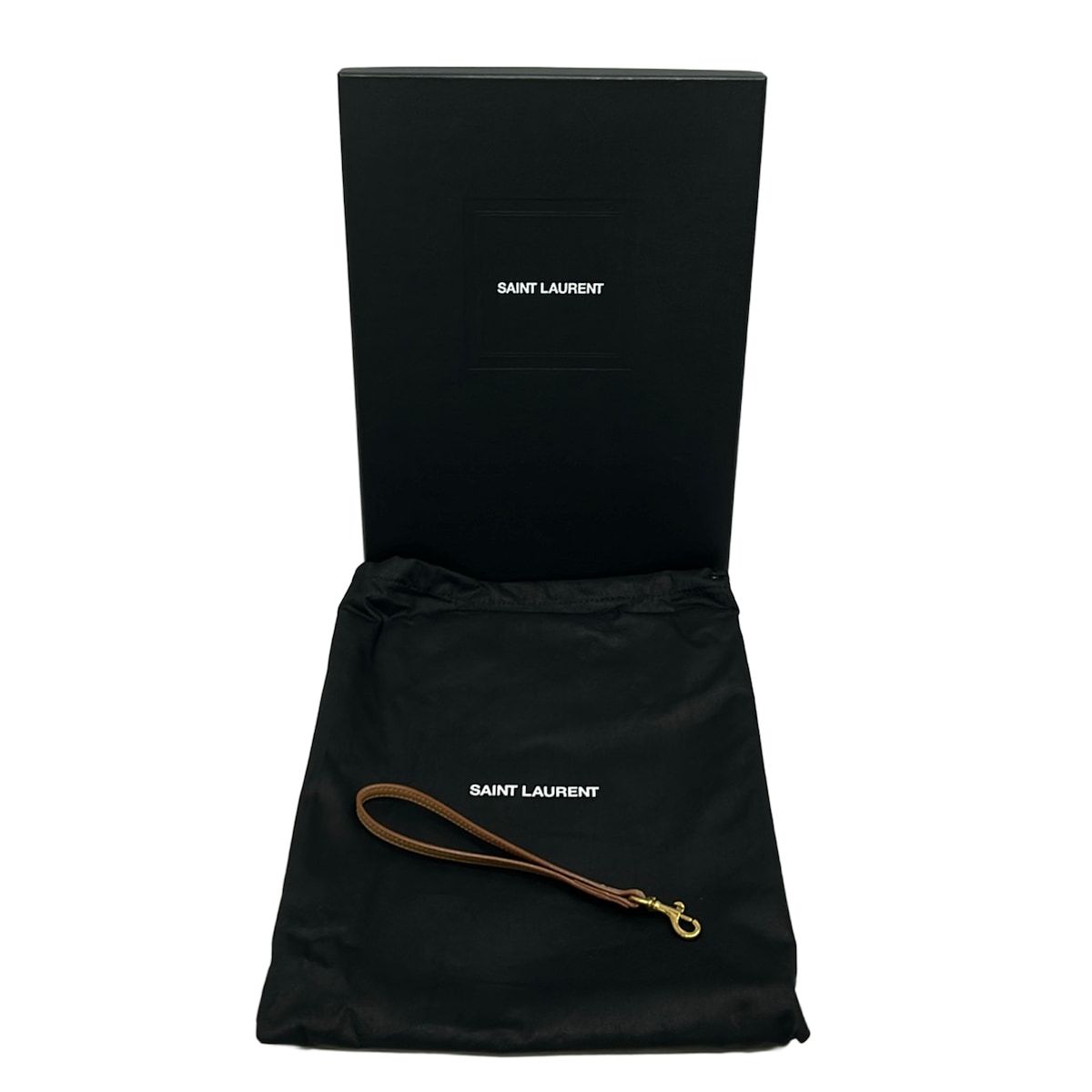 Saint Laurent Paris Clutch Pouch Rive Gauche Beige Leather — view 8
