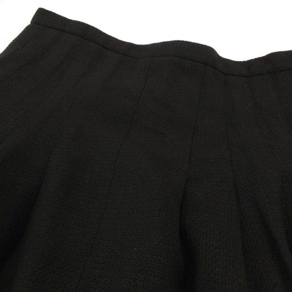 Chanel Tack Skirt Flared Knee Tweed Wool Mixed Black 36 — view 5