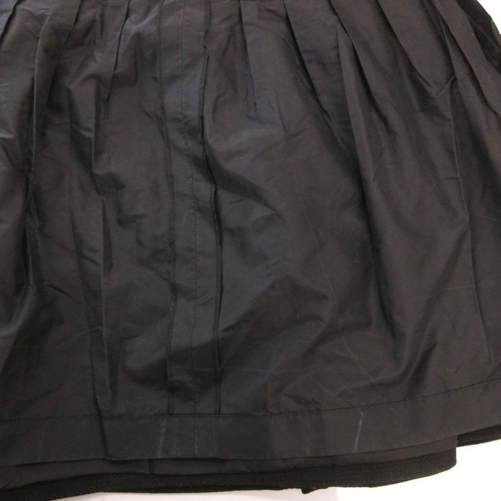 Chanel Tack Skirt Flared Knee Tweed Wool Mixed Black 36 — view 7
